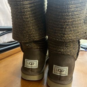 UGG Australia Cardy II Classic BrownKnit Roll Sweater Boots 5819 Women's Size 11